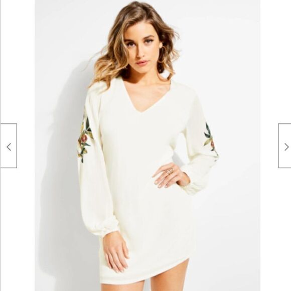 GUESS JUBILEE EMBROIDERED SHIFT  DRESS - Picture 1 of 8